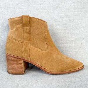 Madewell Boots Womens 8 The Lonnie Bootie Shoes Brown Suede Heels Western Boho